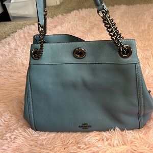 Light blue coach purse